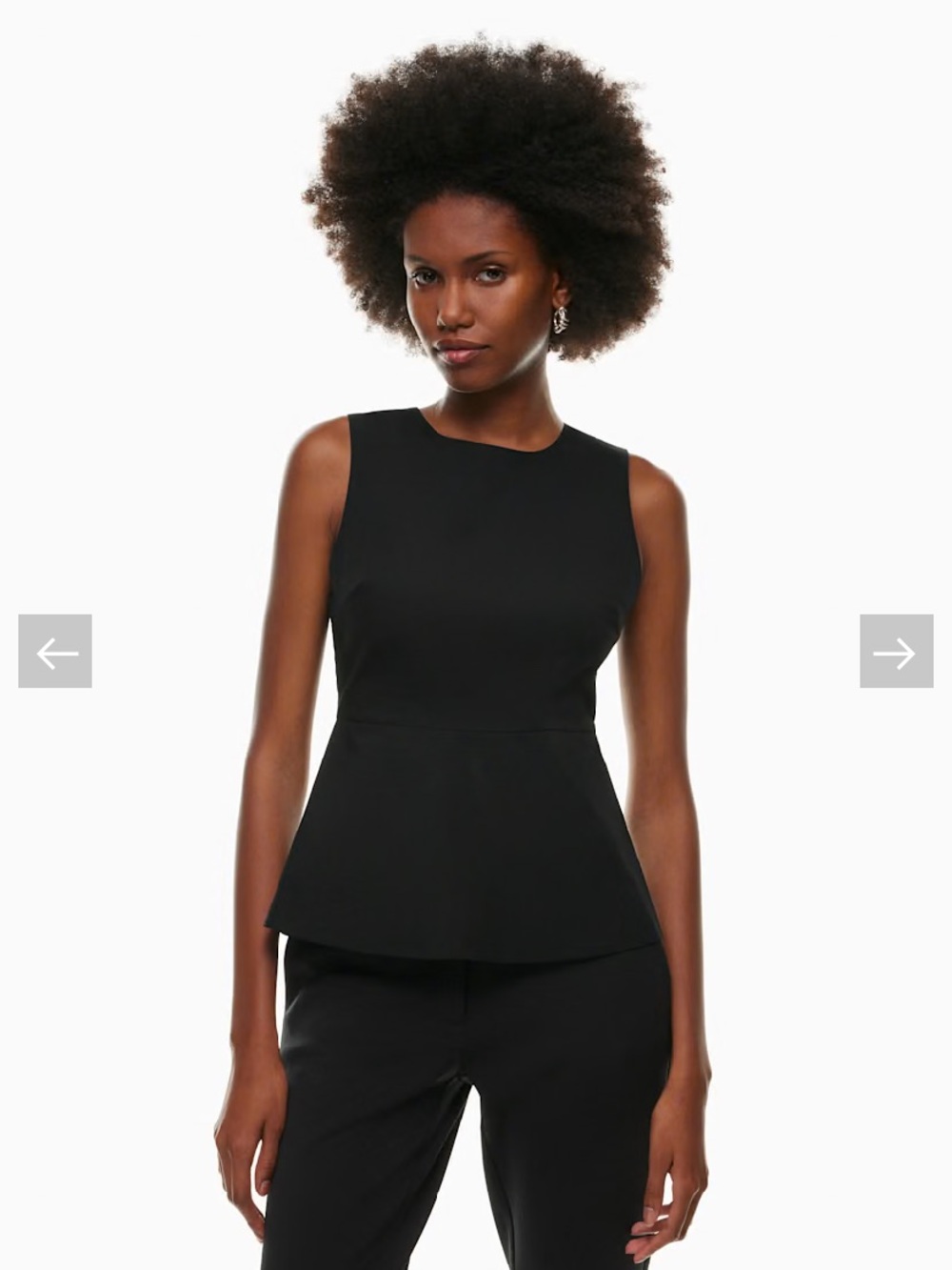 Wilfred Black Sleeveless Peplum Top